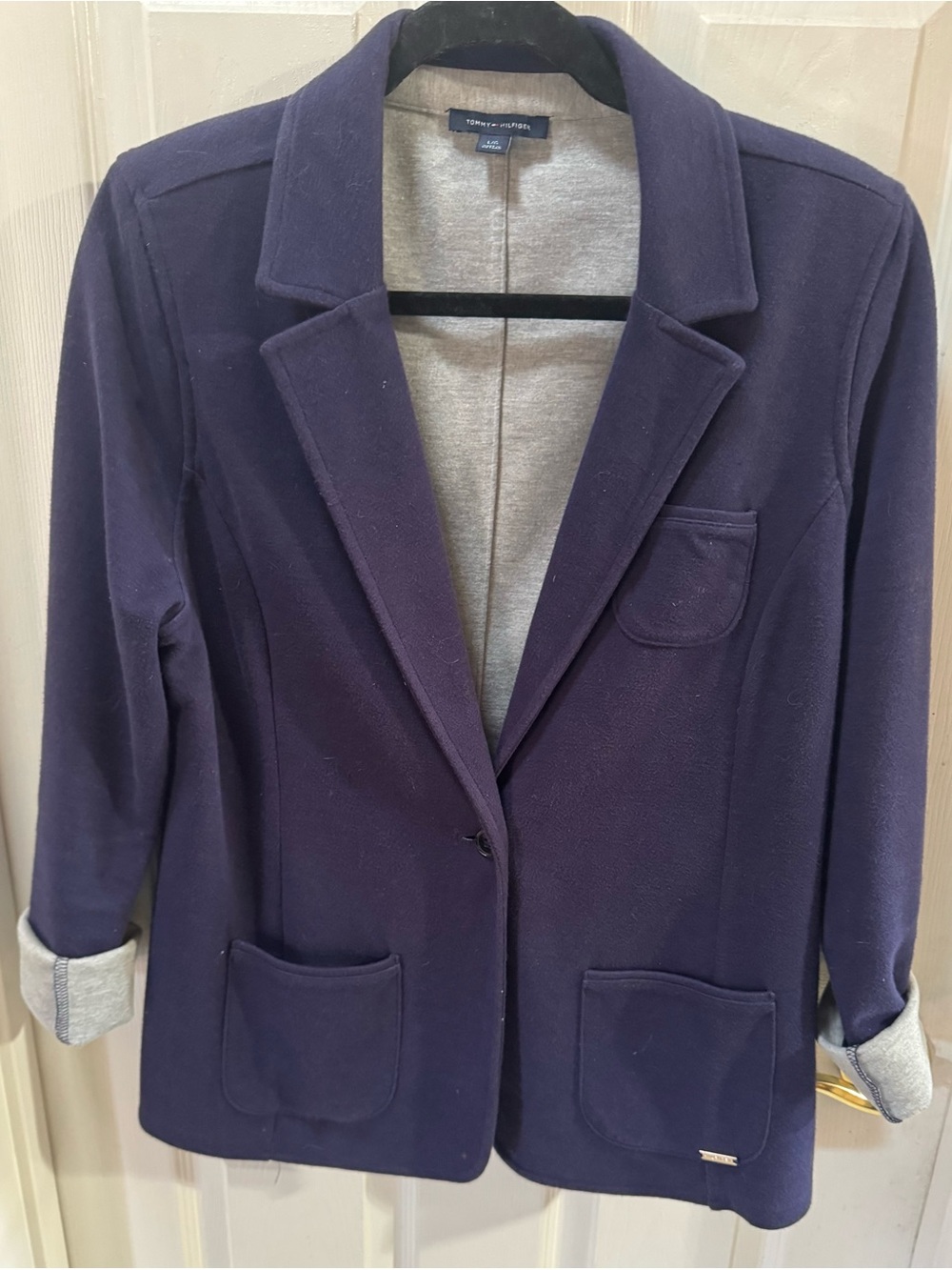 Tommy Hilfiger Women's Dark Navy Knit Blazer